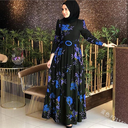 فستان نسائي للمحجبات بأحجام كبيرة مطبوع وبمقاس 4XL