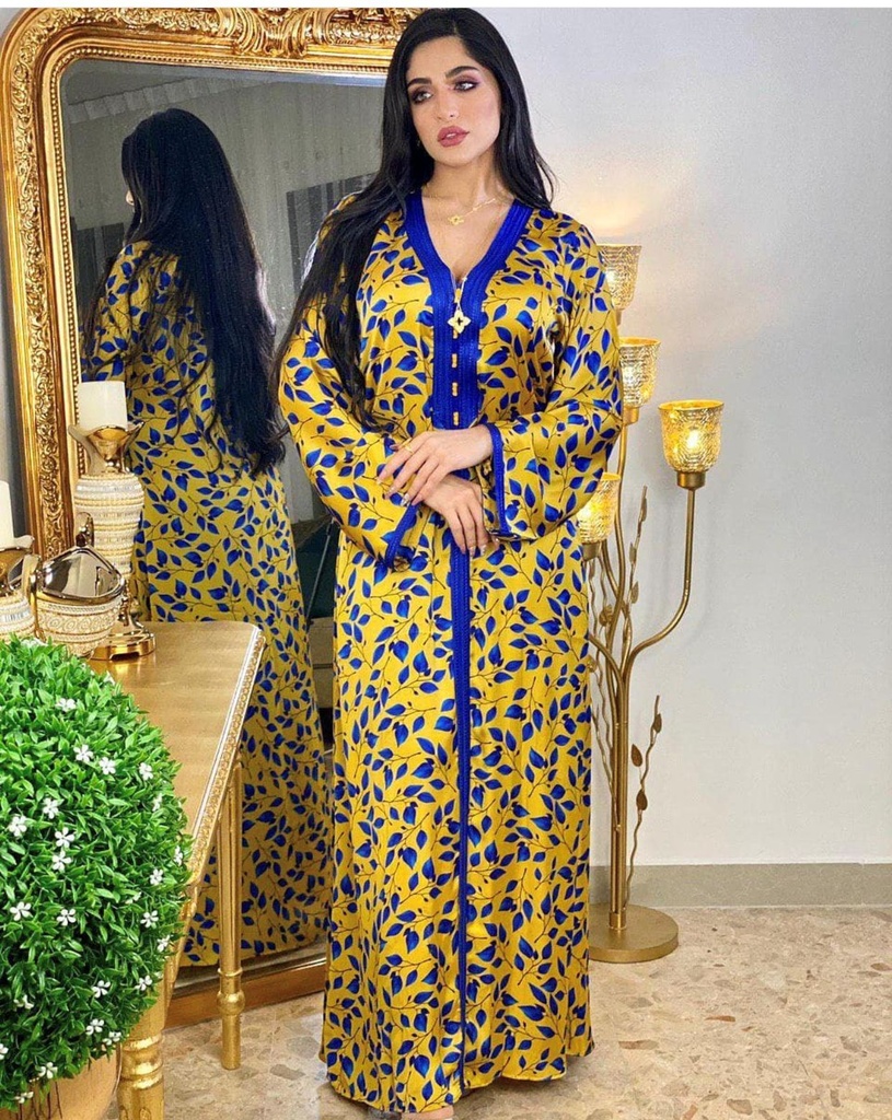 Arabian Middle East Printed Floral Robe