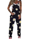 Women's Casual Skull Print Chrysanthemum Overalls