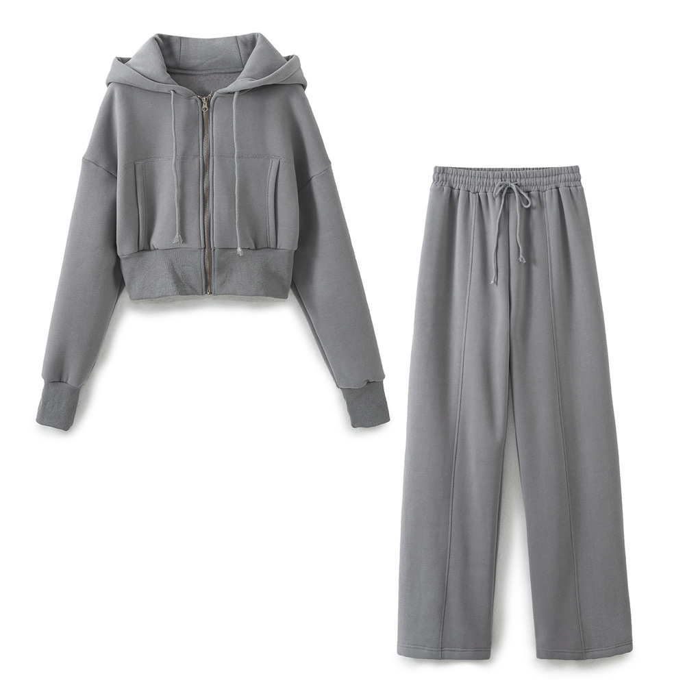 Women's Clothing Short Sport Cardigan Sweater Running Pants Suit