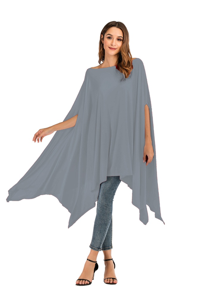 Women's Round Neck Solid Color Bat Sleeve Bottoming Shirt