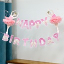 Baby Girl Happy Birthday Pull Flag Decoration 