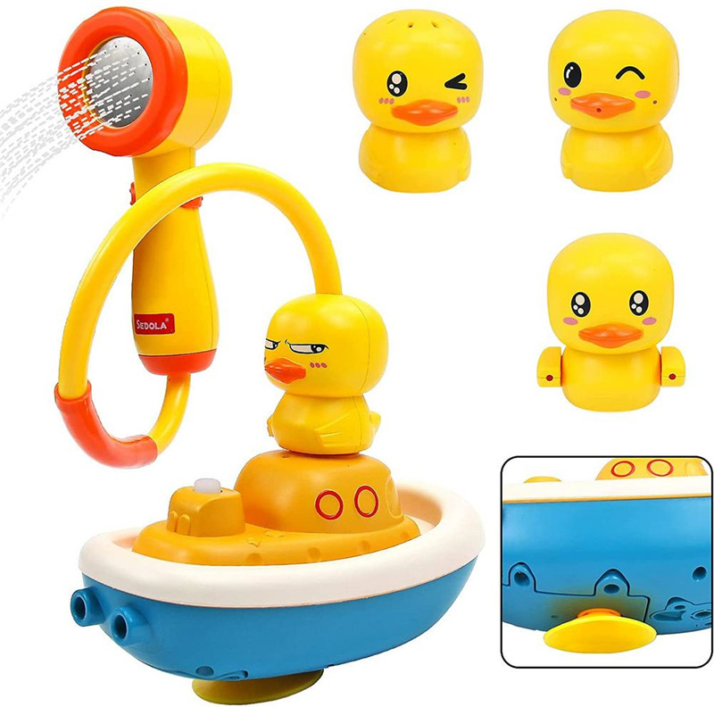 Children Playing In The Water Baby Little Yellow Duck Electric Water Jet Pirate Ship
