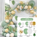 A green balloon decoration set including 152 pieces, perfect for welcoming a newborn or celebrating birthdays, adding an elegant and luxurious touch to the occasion 