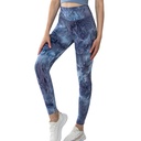 بنطلون يوغا مطبوع بتقنية Tie-dye مرن عالي