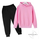 Solid Color Set With Fleece Loose Fitting Hoodie And Pants, Two-piece Set