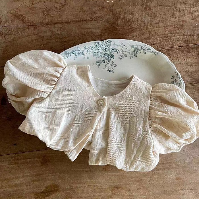 Fashionable Jacquard Bubble Short Sleeves