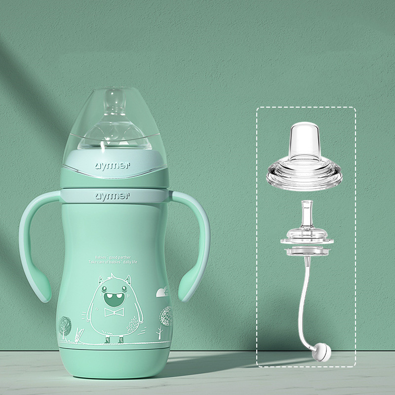 Stainless Steel Milk Bottle  Straw Cup Maternal And Child Supplies