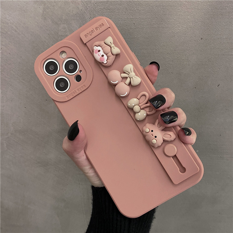 غطاء هاتف سيليكون مزود بسوار بتصميم البسكويت