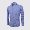 Men's Shirt Breathable Cotton Long Sleeve Plaid Shirt