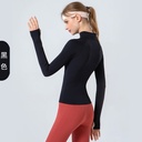 Women's Stand Collar Half Zip Sports Long-sleeved Top