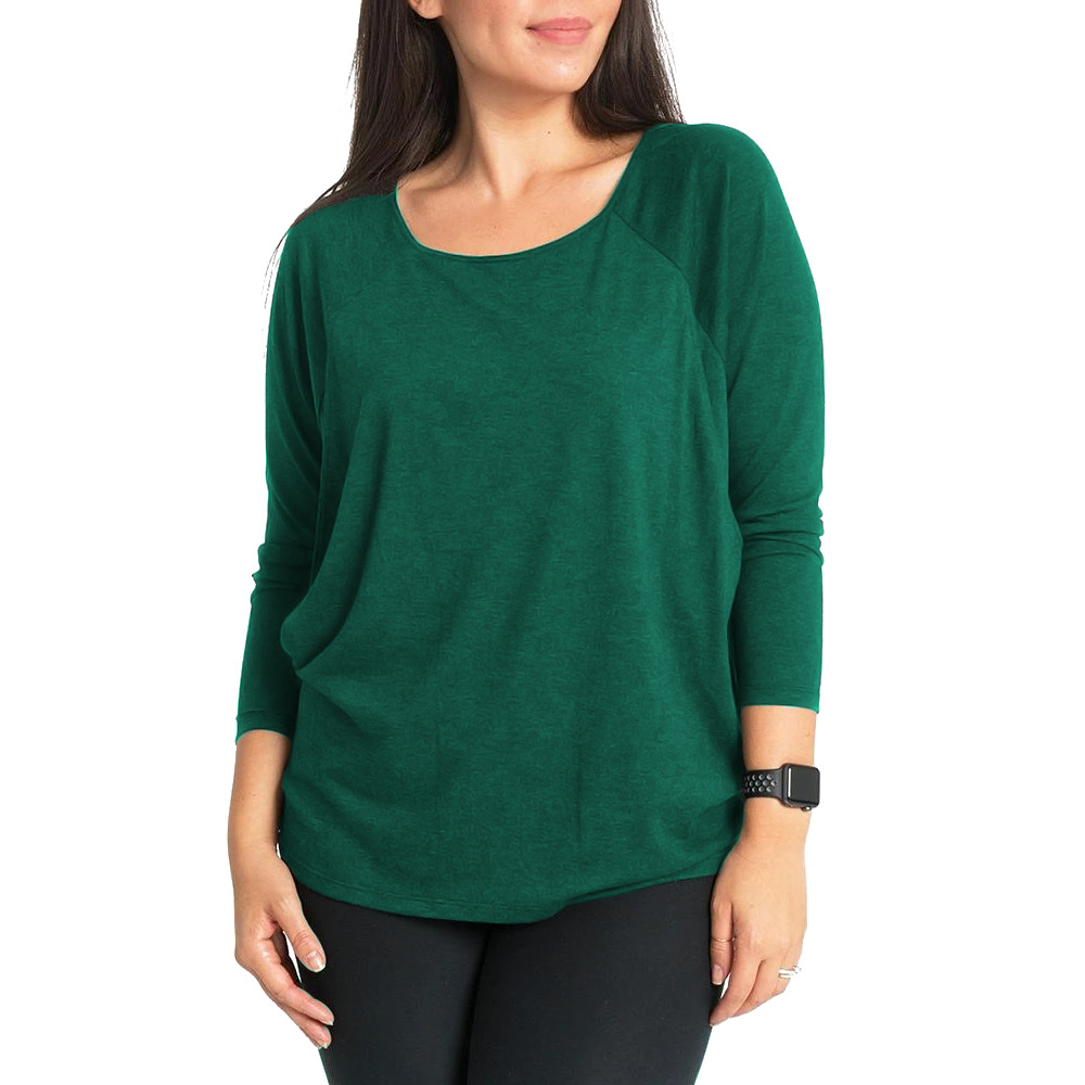 Fashion Round Neck Raglan Long Sleeve Breastfeeding T-shirt