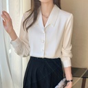Women's Long-sleeved Satin Shirt Draped And Thin Women