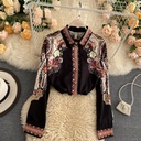 Women's Lapel Long-Sleeved Loose And Thin All-Match Vacation Travel Shirt 