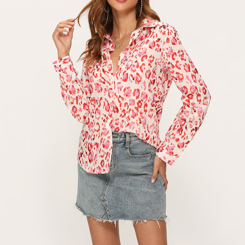 Printed Casual Chiffon Long-Sleeved Shirt