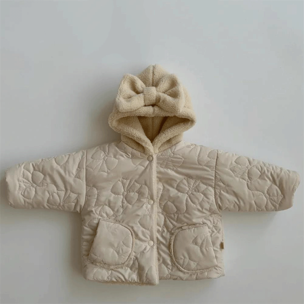 children' Cashmere Thickened Hooded Cotton Coat Jacket 