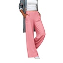 Pure Color Elastic Waist Loose Wide Leg Draping Casual Pants