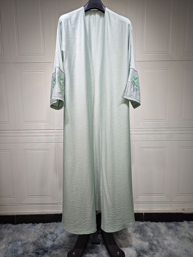 Arabian-Style Cardigan Abaya with Luxurious Embroidery 