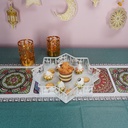 An elegant two-tier iron tray with a castle design in European style for Ramadan 