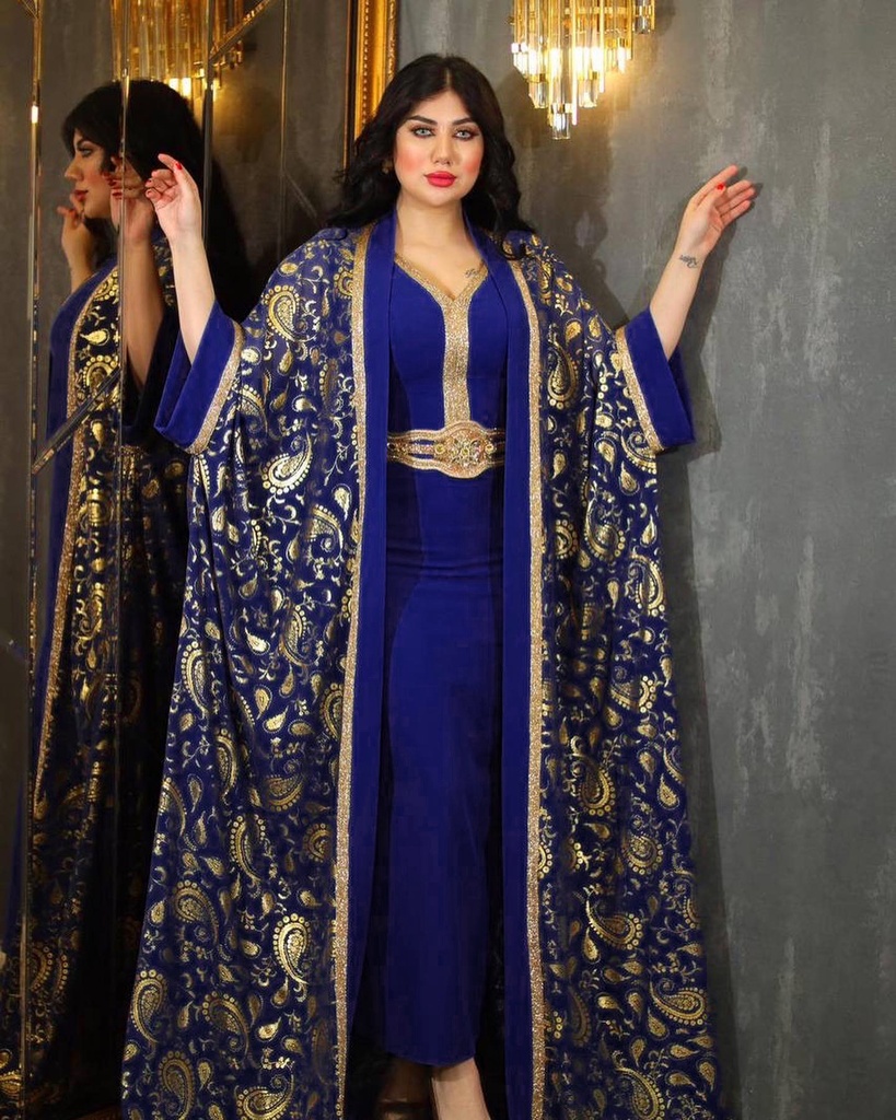 Elegant and Luxurious Abaya Dress with an Authentic Islamic and Arabic Touch, Two-Piece Set