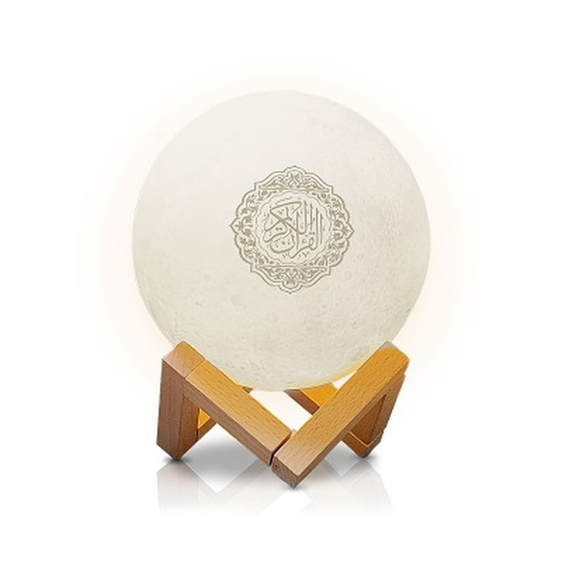 هدية رمضان – صندوق صوت القرآن، مكبر صوت بلوتوث إسلامي مع ضوء قمر ملون 