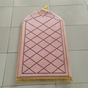 Luxurious prayer rug with a thick design and elegant diamond-shaped geometric pattern