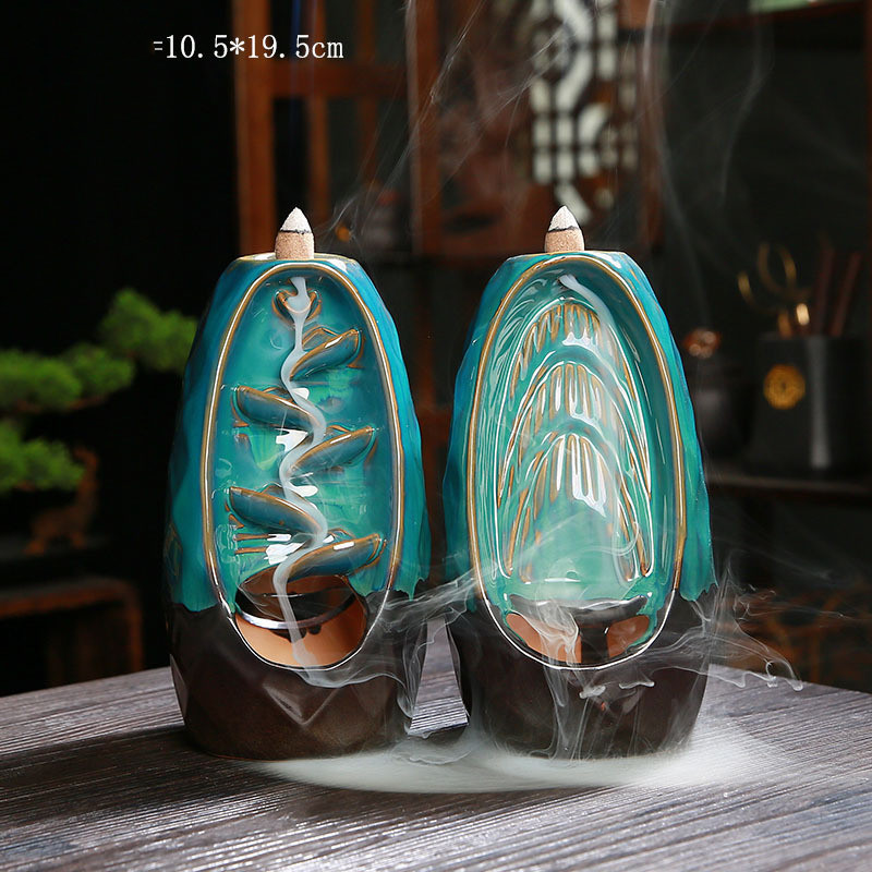 Elegant and Luxurious Ceramic Incense Burner with Natural Decorations, Perfect for Creating a Calm and Relaxing Atmosphere