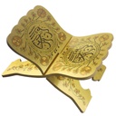 Elegant wooden Quran holder with a refined design that reflects the unique Islamic aesthetic