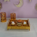 Golden Iron Dessert Stand – Elegant Decorative Tray Perfect for Ramadan Celebrations