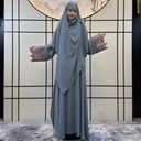 Elegant solid-color prayer robe set, combining comfort and luxury with a modern design suitable for all tastes