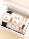 A couple's watch with a modern, practical, and simple design that complements every outfit, featuring a bracelet with a distinctive heart engraving