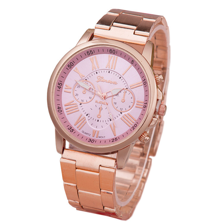 Casual women's quartz watch featuring an elegant alloy steel belt
