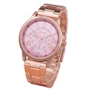 Casual women's quartz watch featuring an elegant alloy steel belt