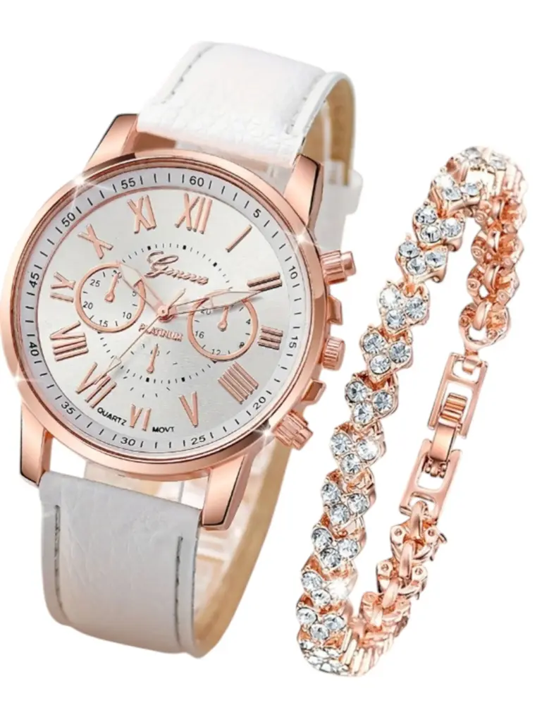 A new fashion women's quartz watch with an elegant bracelet, forming a complete set for a distinctive look