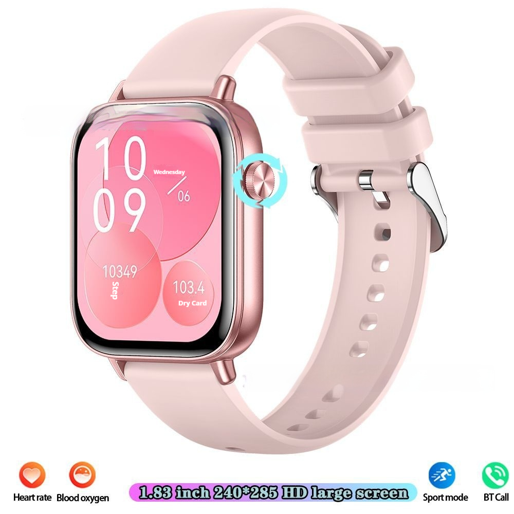 Smart watch with a touch screen, supporting step counting, heart rate monitoring, and Bluetooth calling