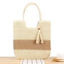 A large-capacity woven bag, perfect for travel and beach trips