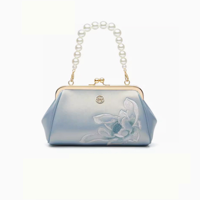 Hand-Embroidered Leather Clutch Bag – Stylish and Elegant Design