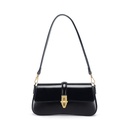 Women’s leather baguette-style crossbody bag 