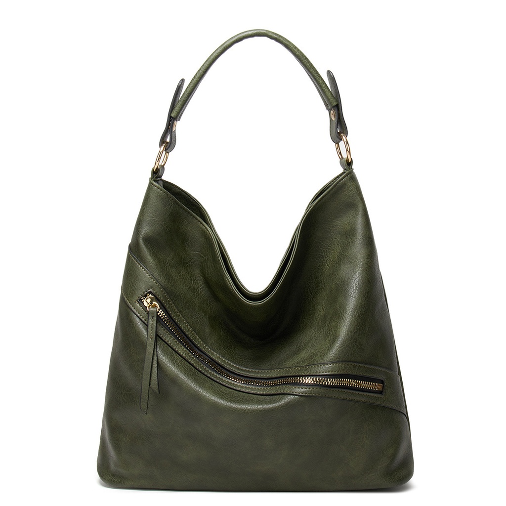 European-Style Oily Leather One-Shoulder Messenger Handbag