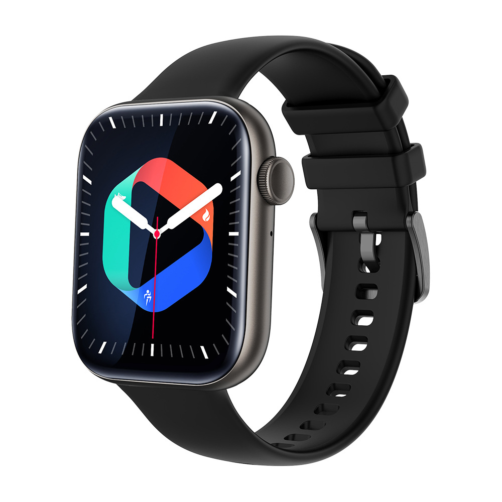Smartwatch with a full-screen display for heart rate monitoring, step tracking, calls, and music