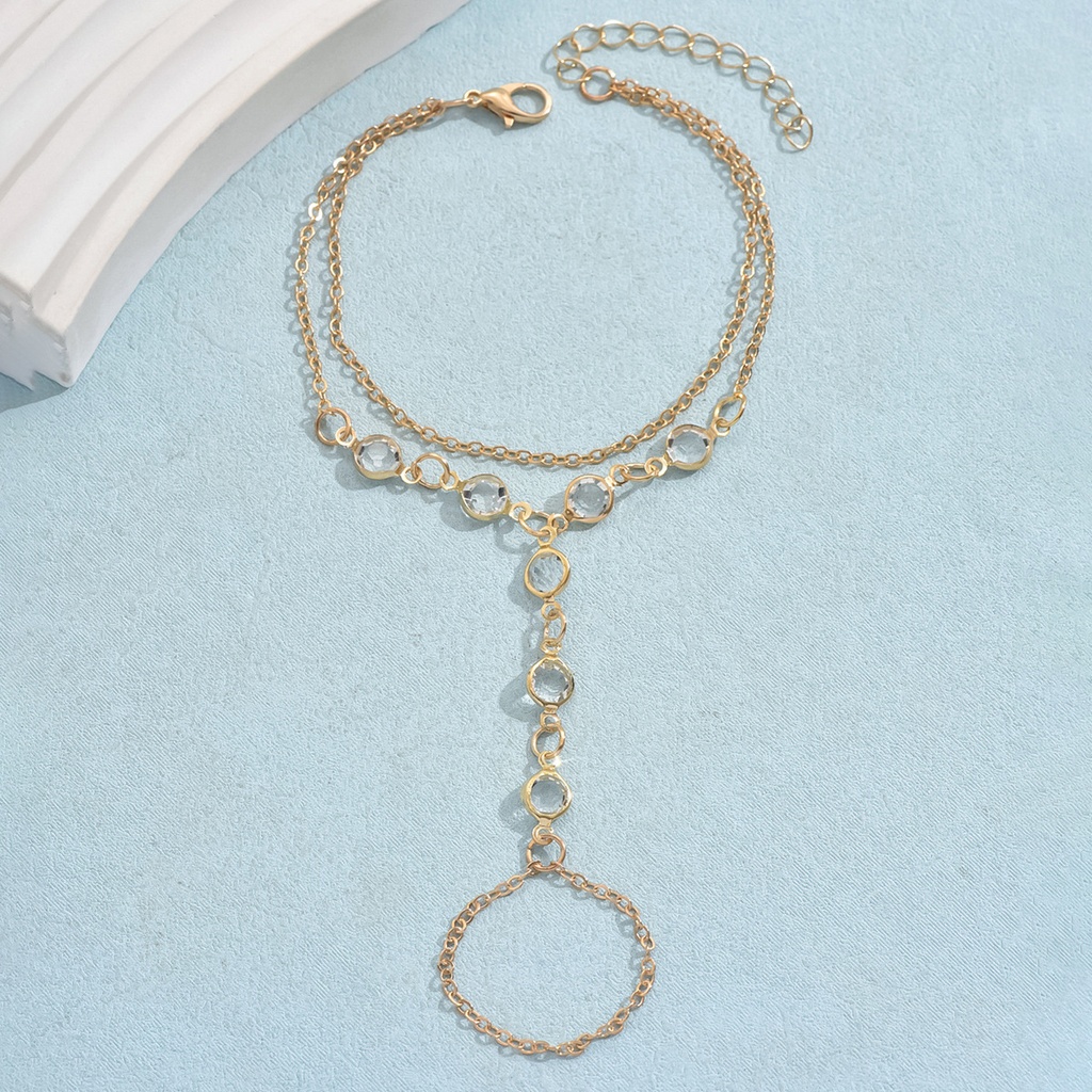 سوار أنيق – تصميم فاخر مزين بالكريستال بأسلوب القفاز، قطعة مجوهرات عصرية 