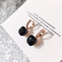 Classic Earrings in Elegant Colors with Transparent Zircon Inlay – Platinum-Plated Fashion Jewelry with a Modern Design