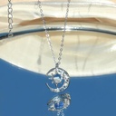 Dreamy Fall Star Moon Necklace with Crescent Moon Diamond Inlaid, featuring a modern and elegant design that adds a magical touch to your look