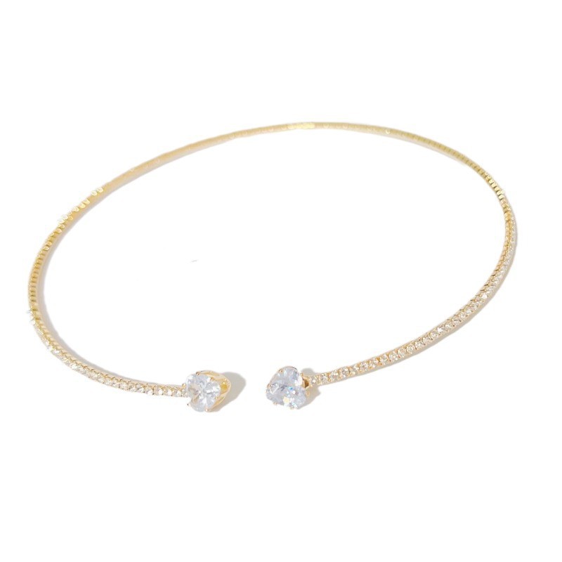 Trendy Jewelry, Heart-Shaped Rhinestone Necklace with an Elegant Design