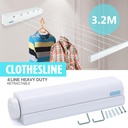 Retractable clothesline designed to save space, perfect for indoor and outdoor use 
