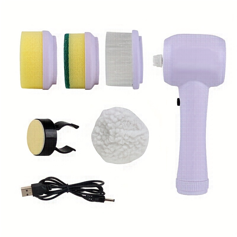 5-in-1 Multifunctional Electric Brush with a Modern Design – Rotary Brush for Cleaning Bathroom, Sink, Kitchen, and Windows