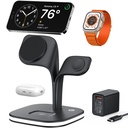 5-in-1 Magnetic Wireless Charger with a Modern Design, Supporting Fast Charging for Multiple Devices 