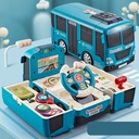 Toy - Multifunctional Educational School Bus for Kids, Featuring a Transformable Steering Wheel and Inertia-Driven Driving Simulation