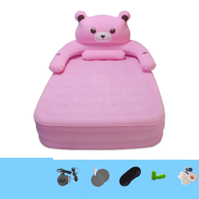 Elevated double air mattress with a modern and practical design, versatile for multiple uses 