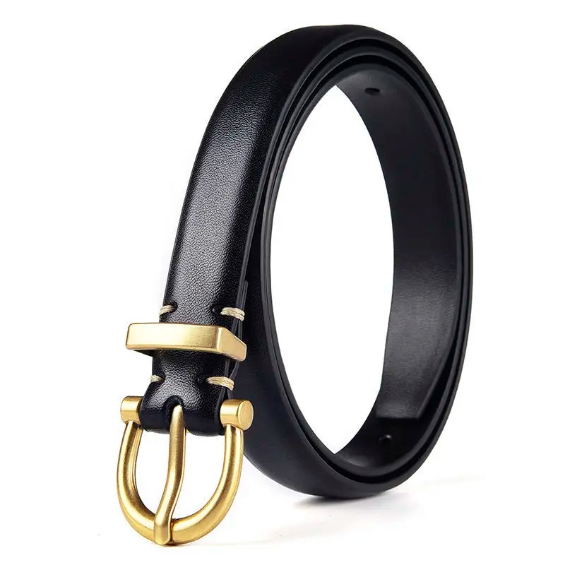 Women's Casual Belt with Classic Design and Pin Buckle